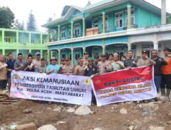 Peduli Pascabencana, Polres Bener Meriah Gotong Royong Bersihkan Dayah Terpadu Bustanul Ulum