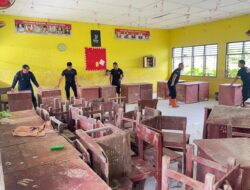 Polri Peduli Pendidikan, Pulihkan Fasilitas Pendidikan di SMA Negeri 1 Tanjung Pura Pascabanjir
