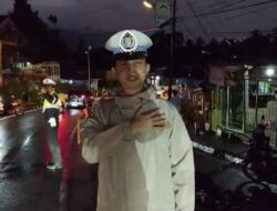 Diguyur Hujan Deras, Satlantas Polres Rejang Lebong Tetap Siaga Pantau Jalan Rusak
