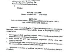 Disdikbud Rejang Lebong Terbitkan Surat Edaran Larangan Siswa Bawa Kendaraan ke Sekolah