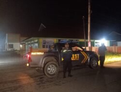 Patroli Malam Polsek Bermani Ulu, Cegah 3C dan Jamin Keamanan Warga