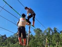 Polres Gayo Lues Bangun Empat Jembatan Gantung, Warga: Dapat Menjual Hasil Kebun Ke Pasar