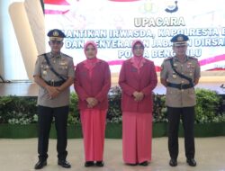 Kapolda Bengkulu Lantik Irwasda, Kapolresta Bengkulu, dan Penyerahan Jabatan Dirsamapta