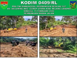 TMMD Ke-127 Kodim 0409/RL Hari Ke-6, Progres Pembukaan Jalan Capai 12,2 Persen