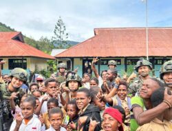 Satgas Ops Damai Cartenz 2026 Latih Disiplin dan Karakter Siswa SD Dondobaga di Mulia