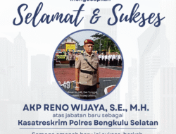 Selamat & Sukses! AKP Reno Wijaya, S.E., M.H. Resmi Jabat Kasatreskrim Polres Bengkulu Selatan, Bawa Semangat Baru dari Rejang Lebong