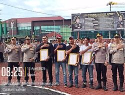 Polres Rejang Lebong Beri Penghargaan kepada Empat Warga yang Bantu Ungkap Kasus Curas