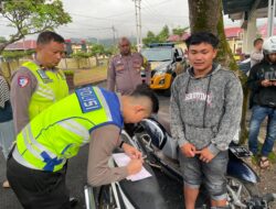 Satlantas Polres Rejang lebong Patroli Sore di Tebing Suban, Amankan Motor Knalpot Brong dan Bubarkan Balap Liar