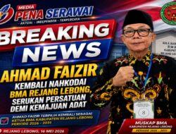 Ahmad Faizir Kembali Nahkodai BMA Rejang Lebong, Serukan Persatuan Demi Kemajuan Adat