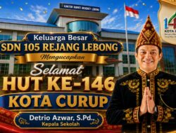 Keluarga Besar SDN 105 Rejang Lebong Ucapkan Selamat HUT Ke-146 Kota Curup, Wujud Dukungan untuk Daerah Maju dan Bermartabat