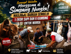 Semangat Idul Adha Menggema di Simpang Nangka! Masjid Al-Barkah Sembelih 1 Ekor Sapi dan 6 Kambing untuk Warga