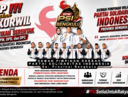 PSI Bengkulu Gelar Rakorwil dan Pelantikan Serentak, Perkuat Konsolidasi Menuju Kemenangan 2029