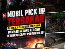 Mobil Pick Up Terbakar di Desa Sumber Bening, Damkar Rejang Lebong Bergerak Cepat Padamkan Api