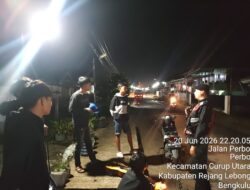 Patroli Antigengster Digencarkan, Sat Samapta Polres Rejang Lebong Sambangi Pemuda Desa Perbo