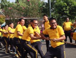 Semarak Hari Bhayangkara ke-80, Kapolres Rejang Lebong Pimpin Senam Bersama dan Lomba Tarik Tambang Pererat Soliditas Personel