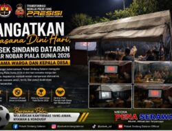 Hangatkan Suasana Dini Hari, Polsek Sindang Dataran Gelar Nobar Piala Dunia 2026 Bersama Warga dan Kepala Desa