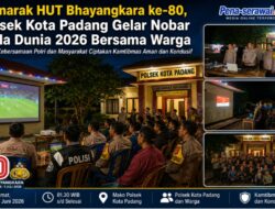 Semarak HUT Bhayangkara ke-80, Polsek Kota Padang Gelar Nobar Piala Dunia 2026 Bersama Warga