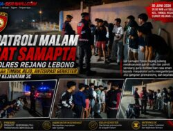Patroli Malam Sat Samapta Polres Rejang Lebong Sasar Timbul Rejo, Antisipasi Gengster dan Kejahatan 3C