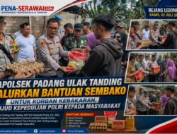 Kapolsek Padang Ulak Tanding Salurkan Bantuan Sembako untuk Korban Kebakaran, Wujud Kepedulian Polri kepada Masyarakat