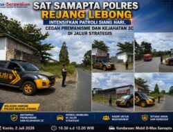 Sat Samapta Polres Rejang Lebong Intensifkan Patroli Siang Hari, Cegah Premanisme dan Kejahatan 3C di Jalur Strategis
