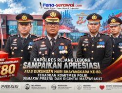 Kapolres Rejang Lebong Sampaikan Apresiasi atas Dukungan Hari Bhayangkara ke-80, Tegaskan Komitmen Polri Semakin Presisi dan Dicintai Masyarakat