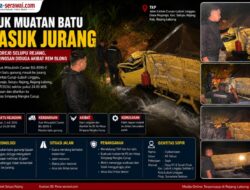 Truk Muatan Batu Masuk Jurang di Mojorejo Selupu Rejang, Sopir Pingsan Diduga Akibat Rem Blong