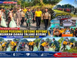 Sinergi TNI-Polri dan Forkopimda, Ratusan Personel Gotong Royong Bersihkan Danau Talang Kering dalam Program Radin Inten Asri