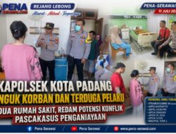 Kapolsek Kota Padang Jenguk Korban dan Terduga Pelaku di Dua Rumah Sakit, Redam Potensi Konflik Pascakasus Penganiayaan