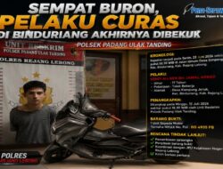 Sempat Buron, Pelaku Curas di Binduriang Akhirnya Dibekuk Polsek Padang Ulak Tanding