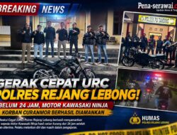 Gerak Cepat URC Polres Rejang Lebong! Belum 24 Jam, Motor Kawasaki Ninja Korban Curanmor Berhasil Diamankan
