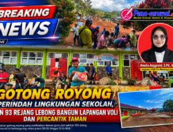 Gotong Royong Perindah Lingkungan Sekolah, SDN 93 Rejang Lebong Bangun Lapangan Voli dan Percantik Taman