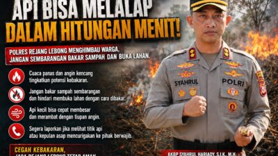 API BISA MELALAP DALAM HITUNGAN MENIT! Polres Rejang Lebong Menghimbau Warga, Jangan Sembarangan Bakar Sampah dan Buka Lahan