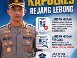 Kapolres Rejang Lebong Imbau Masyarakat Bijak Bermedia Sosial, Jangan Mudah Terprovokasi