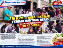216 KPM di Desa Sukarami Terima Bantuan Beras, Masing-Masing Mendapat 30 Kilogram