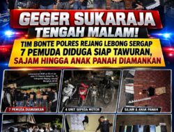 GEGER SUKARAJA TENGAH MALAM! TIM BONTE POLRES REJANG LEBONG SERGAP 7 PEMUDA DIDUGA SIAP TAWURAN, SAJAM HINGGA ANAK PANAH DIAMANKAN