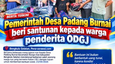 Pemerintah Desa Padang Burnai beri santunan kepada warga penderita ODGJ